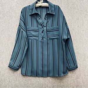 Women's Button Down Long Sleeve Shirt L